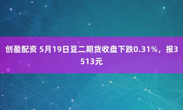 创盈配资 5月19日豆二期货收盘下跌0.31%，报3513元